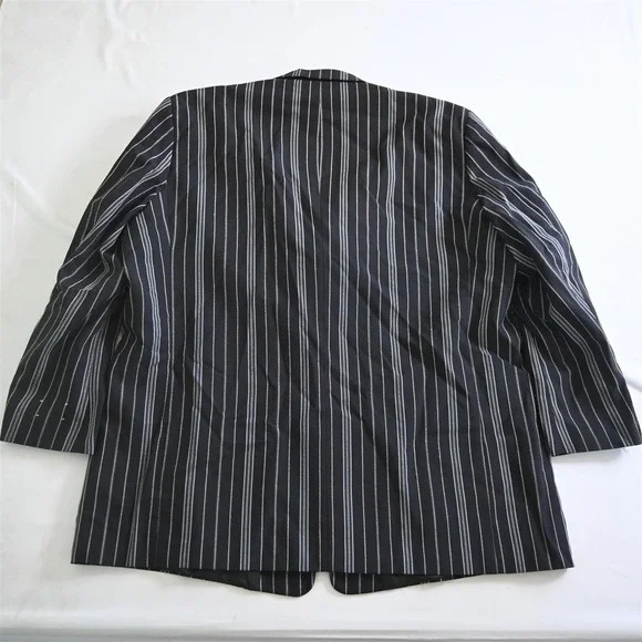 Zannini 54L 48x32 Black Striped Mens Jacket Pants Suit